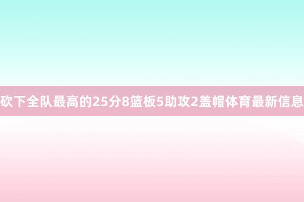 砍下全队最高的25分8篮板5助攻2盖帽体育最新信息