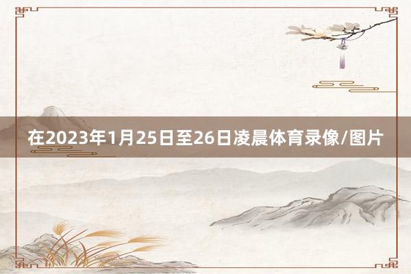 在2023年1月25日至26日凌晨体育录像/图片