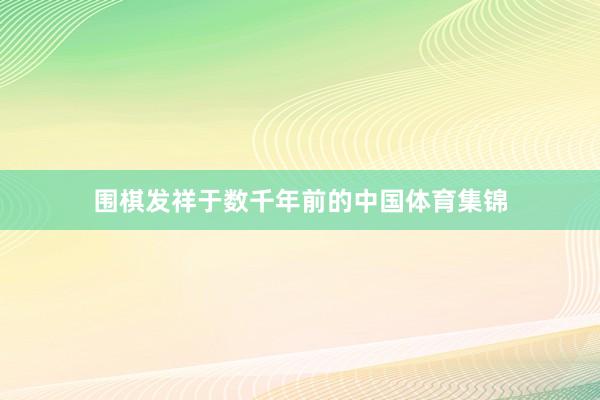 围棋发祥于数千年前的中国体育集锦