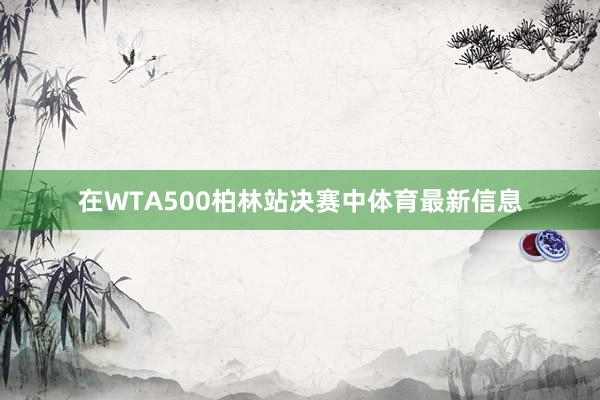 在WTA500柏林站决赛中体育最新信息