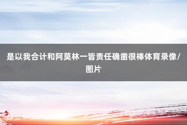 是以我合计和阿莫林一皆责任确凿很棒体育录像/图片