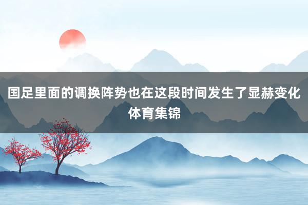 国足里面的调换阵势也在这段时间发生了显赫变化体育集锦