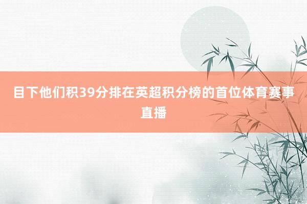 目下他们积39分排在英超积分榜的首位体育赛事直播