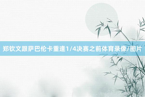 郑钦文跟萨巴伦卡重逢1/4决赛之前体育录像/图片