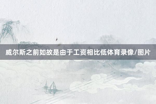 威尔斯之前如故是由于工资相比低体育录像/图片