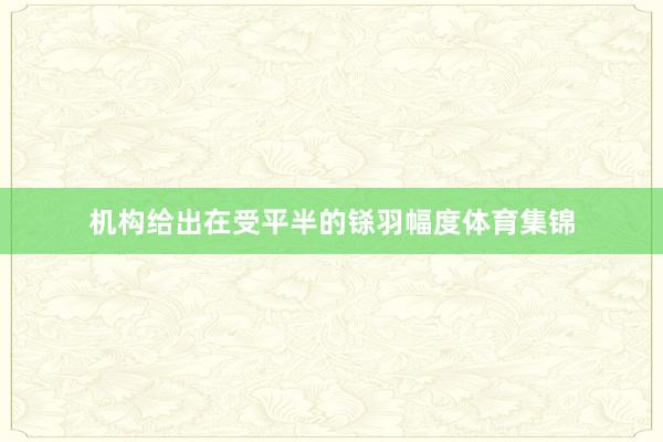 机构给出在受平半的铩羽幅度体育集锦