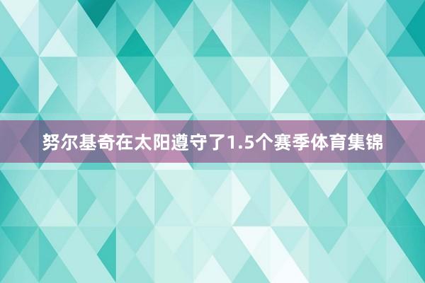 努尔基奇在太阳遵守了1.5个赛季体育集锦