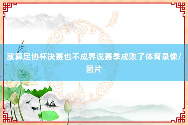 就算足协杯决赛也不成界说赛季成败了体育录像/图片